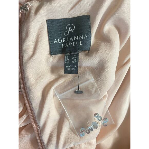 NWT ADRIANNA PAPELL DRESS GOWN 16W PINK MOTHER OF THE BRIDE BRIDESMAID FORMAL - Picture 4 of 16